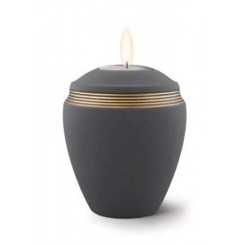 Ceramic Candle Holder Keepsake Urn (Elliptical Design) – GRAPHITE